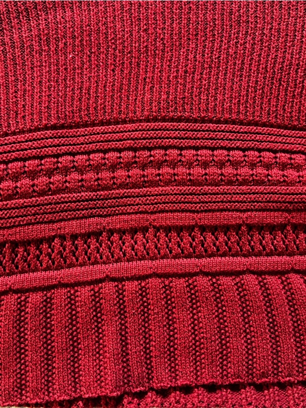 Detailed 3/4th Sleeve Knit Sweater‎ in Burgundy - Picture 3 of 11
